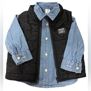 Carter's Black Vest and 2 Shirt Combo